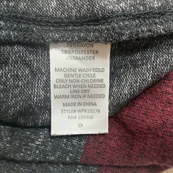 Market & Spruce Gray (Grey) Knit Top Women’s 1X – Plus Size Sweater-Lightweight - Picture 6 of 6